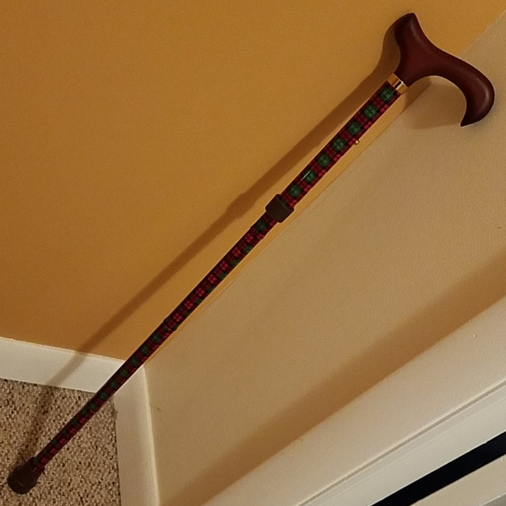 Metal Cane Collapsible Adjusts Travel 33 - 37"